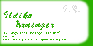 ildiko maninger business card